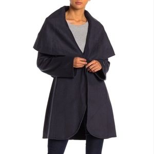 NWT Tahari Marla Wrap Coat in Sea Grey